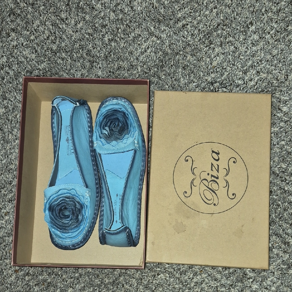 Ibiza Blue Floral Women's Loafers